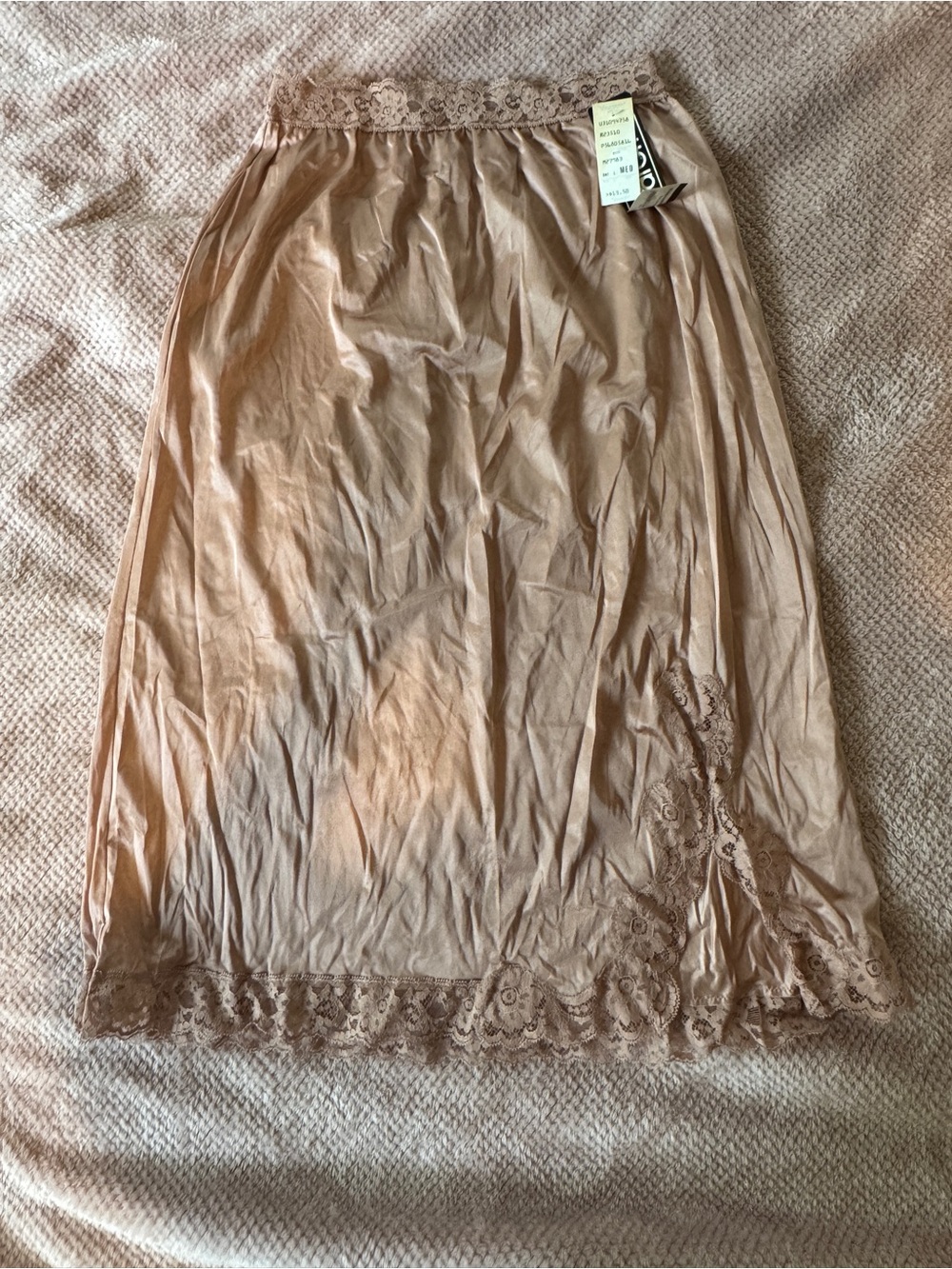 Vintage Vassarette Lace Trim Half Slip in Sheer Nude Blush